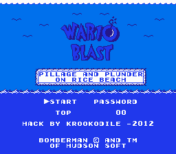 Wario Blast - Pillage and Plunder on Rice Beach Title Screen